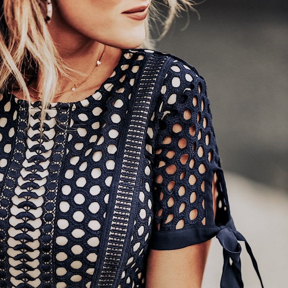 Dress Black Laser Cut  (size M runs Small) STUNNING